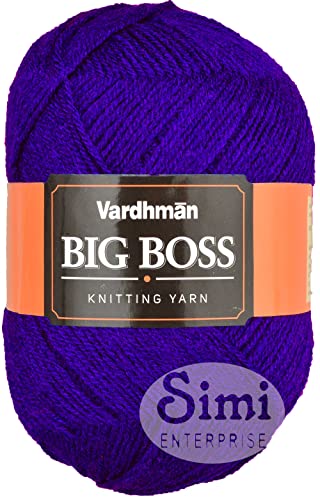 Image of VARD HMAN Bigboss Royal Blue 600 GMS Wool Ball Hand Knitting Wool /Art Craft Soft Fingering Crochet Hook Yarn, Needle Knitting Yarn Thread Dyed-P Art-AJI