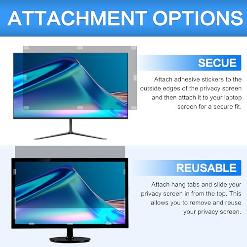 Image of ZOEGAA Privacy Film 23.8 Inch 16:9 Aspect Ratio, Anti Blue Light Monitor Privacy Film 23.8 Inch and Removable Privacy Screen for HP /Dell /Acer /Samsung /Lenovo /Toshiba