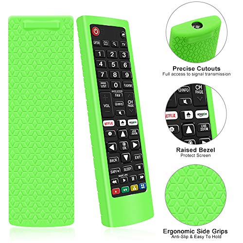 Protective Case for LG AKB75095307 AKB75375604 AKB74915305 Remote Control, Silicone Anti Slip LG Smart TV Remote Case Cover Skin Holder Sleeve Protector Sleeve Holder (Glow Green) - Image 3