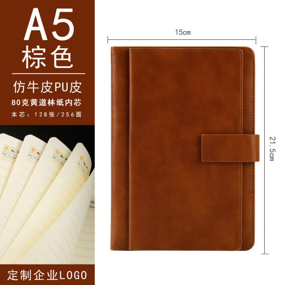Quaderno A5 retrò Business in finta pelle doppia copertina Blocco note Agenda Journal Planner Forniture per ufficio Forniture per studenti, A5, Marrone, 1 PZ