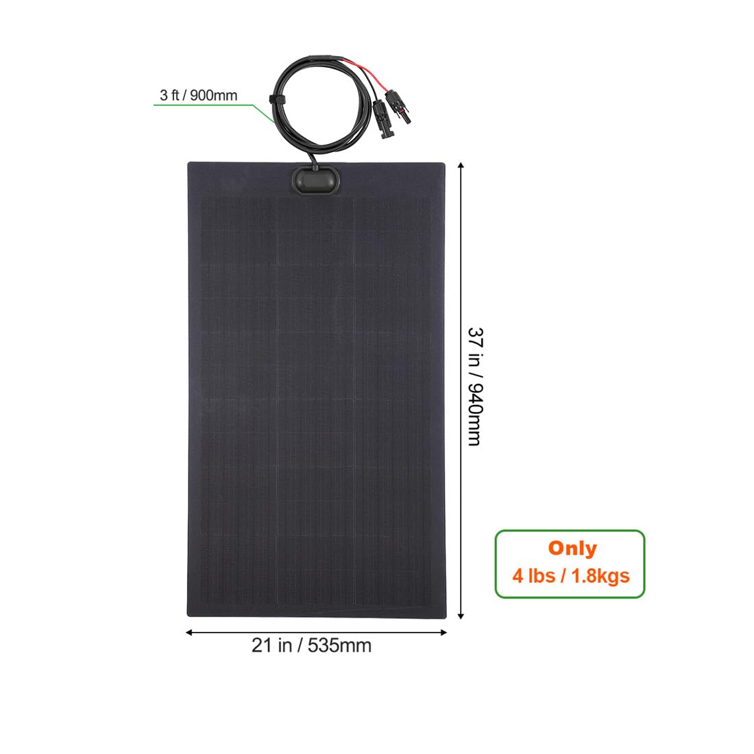 Elastyczny panel słoneczny Lensunsolar 80 W EFTE z najwyższych monokrystalicznych ogniw solarnych PERC do furgonetki, łodzi, kampera i kempingu