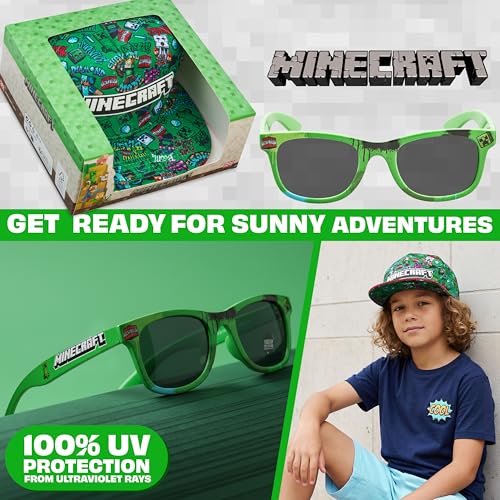 Image of Get Trend Pokemon | Minecraft | Fortnite | Super Mario Kids Baseball Cap, Sunglasses Set UV Protection, Gamer Gifts for Boys