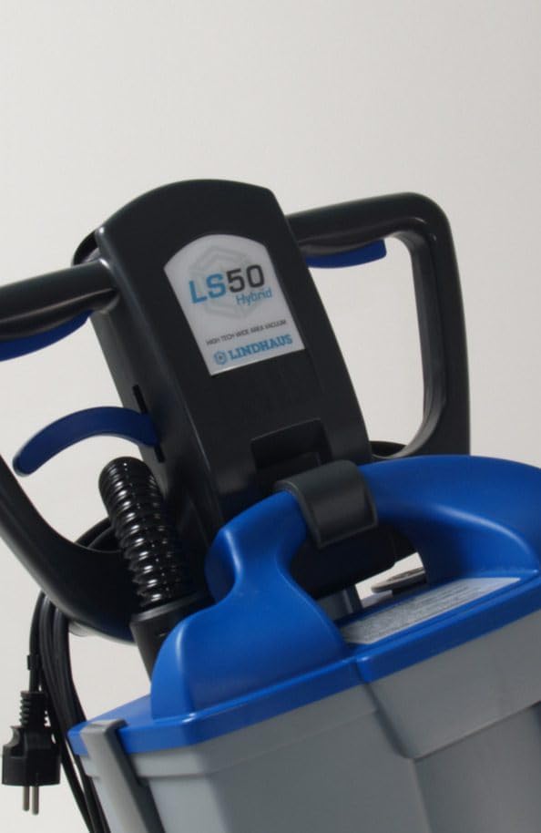 lindhaus LS50 Hybrid Battery-Powered & Corded Commercial Vacuum – High-Efficiency Vacuum Cleaner with Onboard Tools – Large 16L Dust Capacity, Quiet Operation – Made in Italy