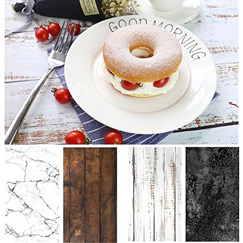 Juego de 4 fondos para fotografía de alimentos, 54 x 84 cm, diseño plano, doble cara para estudio fotográfico, producto joyería, mesa, bloger, fotos, accesorios, 8 patrones Cover