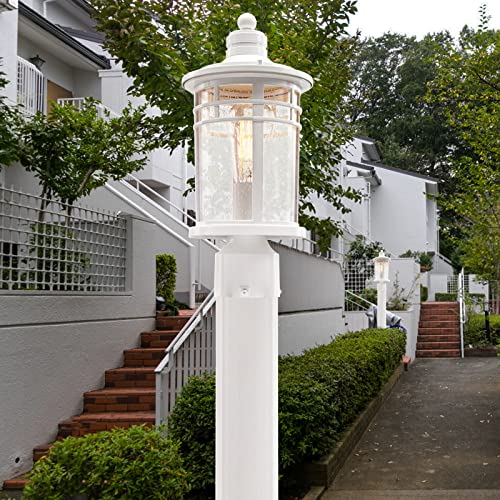 Darkaway Outdoor Post Lights Lamp Posts Outdoor Lighting, Waterproof Aluminum Post Lights Outdoor Light Fixtures With Glass, Light Posts For Outside Patio Yard (2 Pack, White) #TOP3