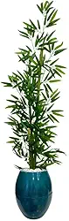 Planta Artificial Bambu Da Sorte Decoração Com Vaso(Verde Esmeralda)