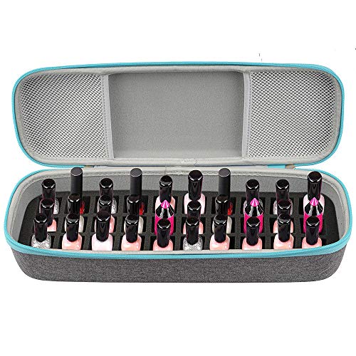 Brappo Nail Polish Holder Hard Carrying Case 30 Bottles for Gellen, Beetles, Sally Hansen, OPI, Essie and Other Fingernail Polish (ONLY A CASE) (Gray)