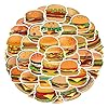 55 calcomanías de hamburguesa para niños, lindas calcomanías de comida para botella de agua, calcomanías de vinilo para hamburguesas para laptop, álbum de recortes, diario, patineta, recuerdos de