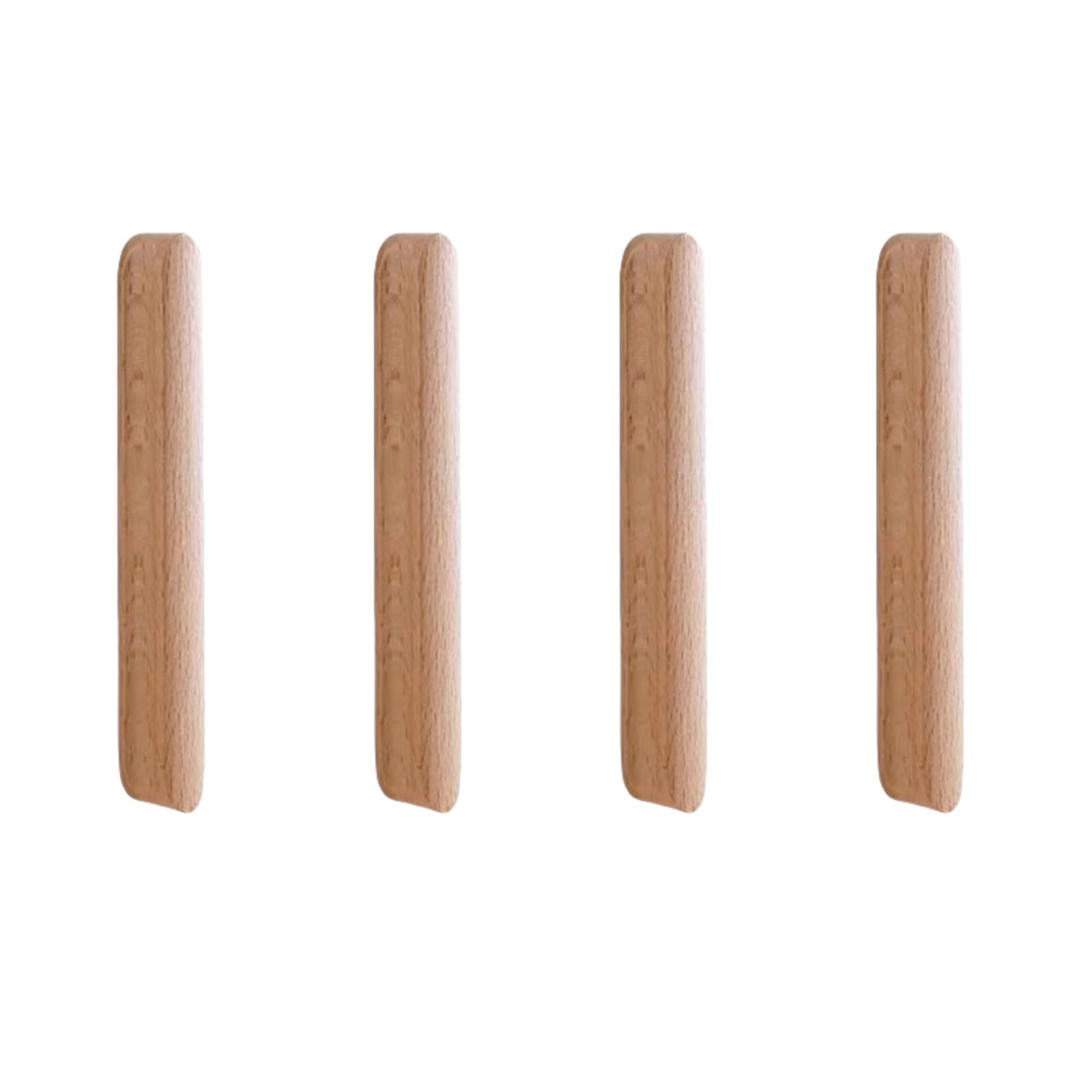 SANCHAKOU Wooden Cabinet Handles 4Pcs, Scandinavian Style, Modern Theme, Polished Finish, 128mm Hole Spacing, Suitable for Cupboard, Cabinet, Drawer, Wardrobe