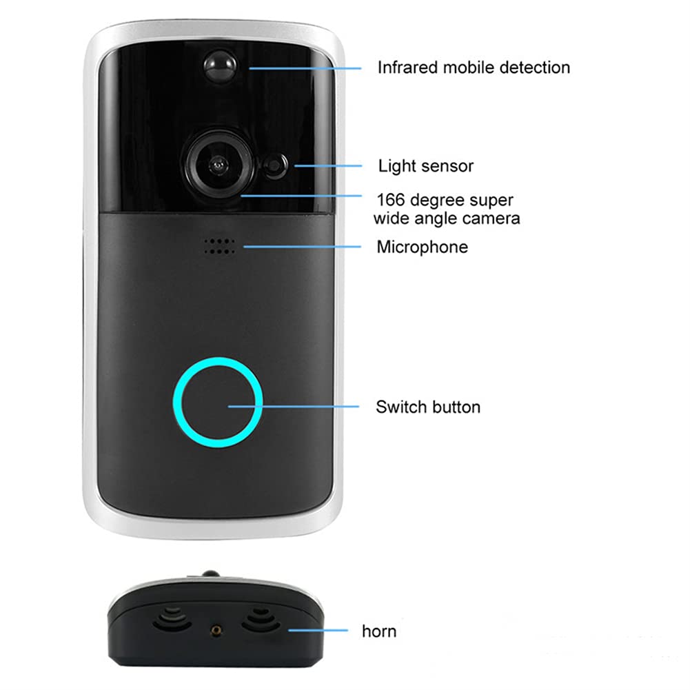 Smart Phone Wireless WiFi Video Smart Phone, Videocitofono con Campanello, Buono per La Sicurezza Domestica, Perfetto Come Il Regalo per La Casa