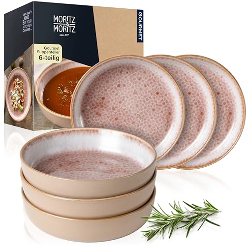Moritz & Moritz TERRA 6-tlg Suppenteller Terracotta je 700 ml - Ø 19...