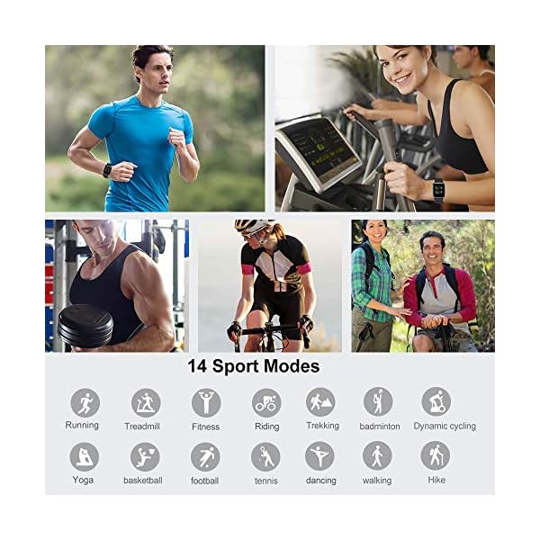 YAMAY Smart Watch for Android and iOS Phone IP68 Waterproof, Fitness Tracker Watch with Heart Rate Monitor Step Sleep Tracker, Smartwatch Compatible with iPhone Samsung, Watch for Men Women