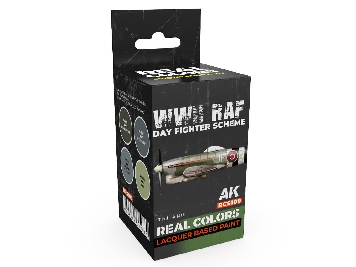 Ak Interactive Ak Real Colors Set Rcs109 Wwii Raf Day Fighter Scheme (4 X 17 Ml)