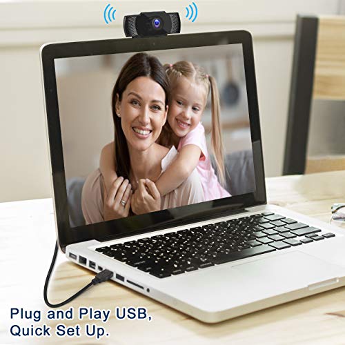 1080P Webcam Full HD with Microphone 30FPS,110°Wide Angle, Plug and Play USB 2.0 Auto Focus, Easy Set up, Compatiable with PC/Desktop and Laptop, Great for Video Conference and Online Classes. - Thumbnail 4