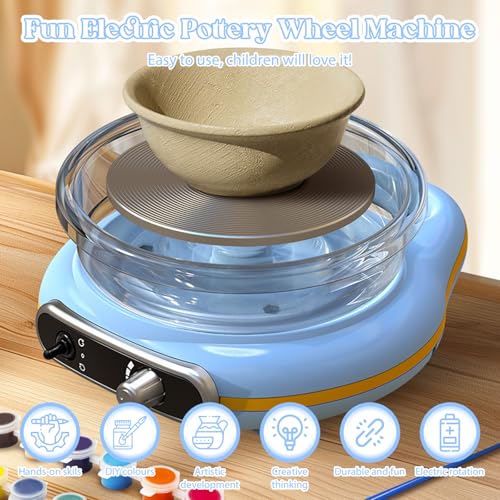 Miniatura 2 de Máquina Eléctrica De Cerámica De 12 Cm Con Velocidad Continua, Rueda De Alfarero De 0 A 200 Rpm, Máquina De Cerámica Con 8 Accesorios, Juego De Manualidades Para Cursos De Cerámica Diy