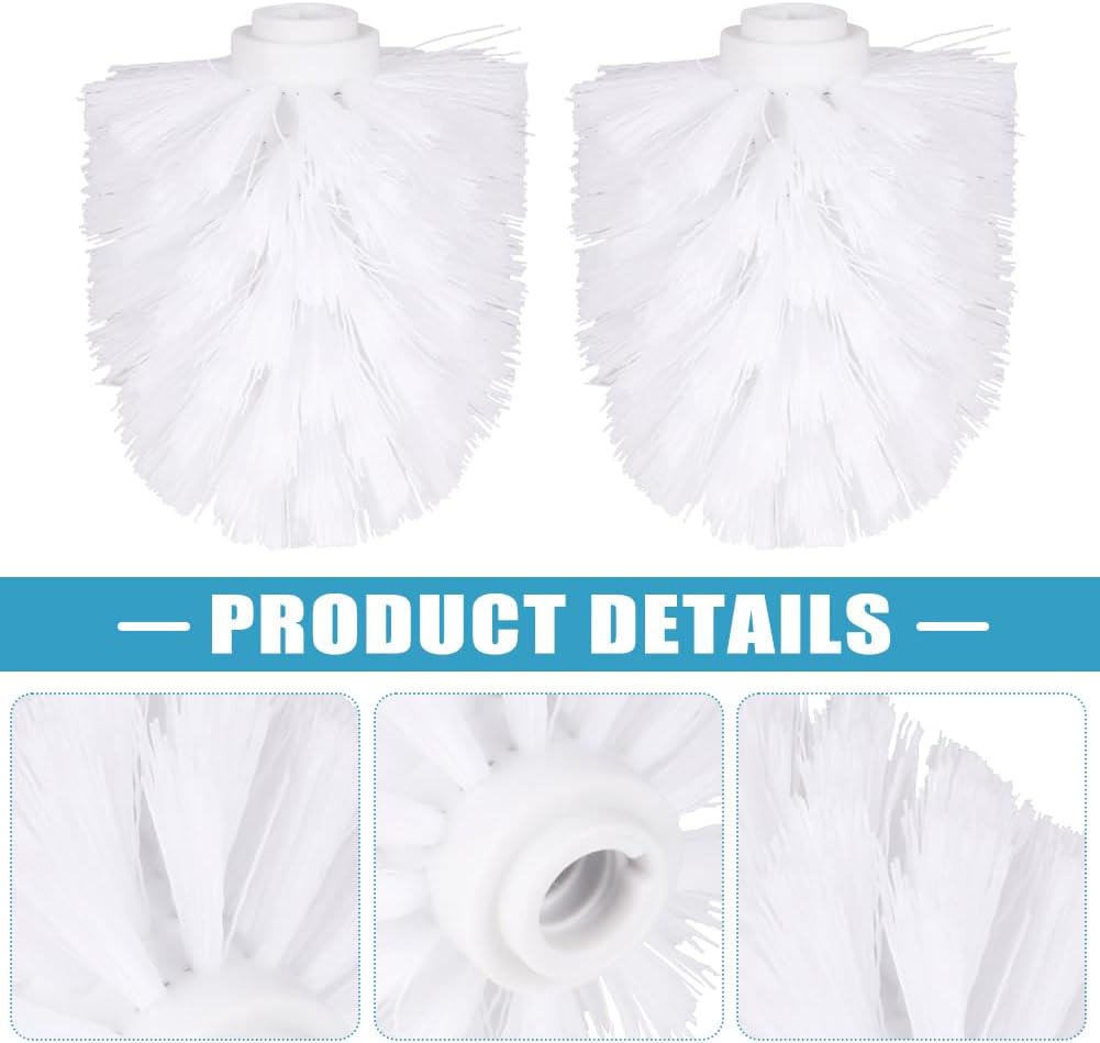 EKDJKK 2PCS Toilet Bowl Brush Replacement Head, Toilet Brush Head Replacement with Durable Stiff Bristles, Cleaning Tool for Home Hotel Bathroom (White) image 5