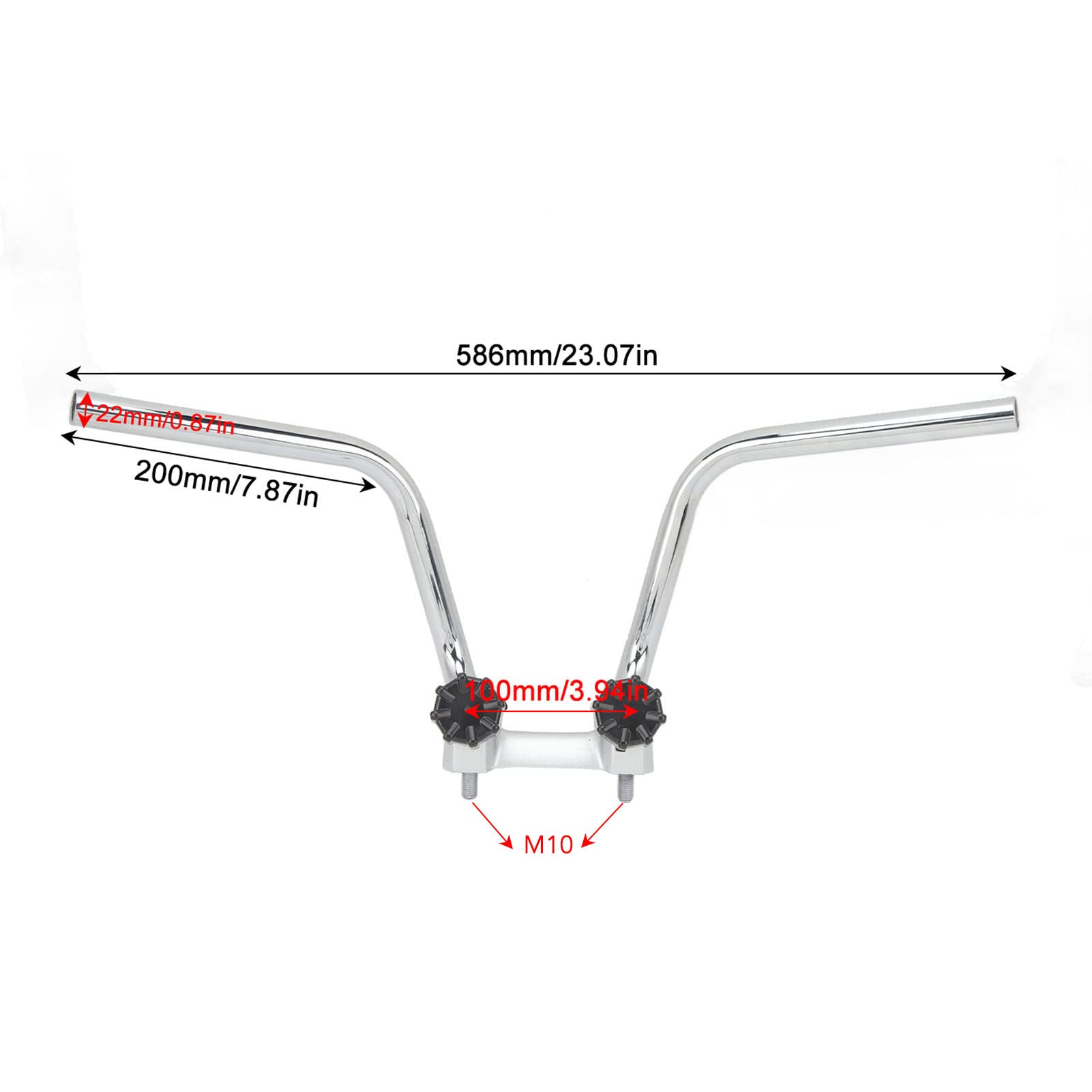 Système de guidon de moto réglable de 22 mm, système de barre de poignée de répartiteur de moto de direction en acier inoxydable pour Z50A Mini Trail CT70 Trail