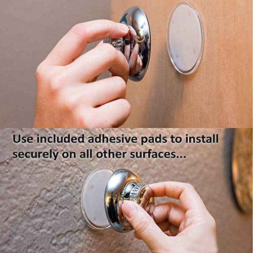 Gecko-Loc Suction Cup Shower Caddy Bath Organizer - Bathroom Storage Basket (Silver, Combo) - Thumbnail 6