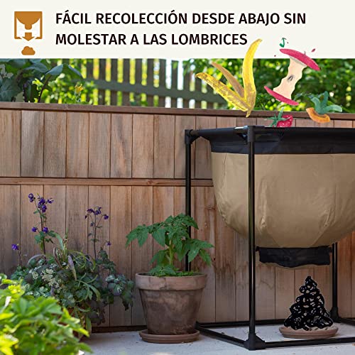 Wurmkomposter WormBag - Wurmkiste mit 150L Fassungsvermögen, braucht trotzdem Nicht mehr Platz als eine Biotonne < 0,5m² - lebende Kompostwürmer & EM Machen aus jedem Komposter Schnellkomposter - Image 4