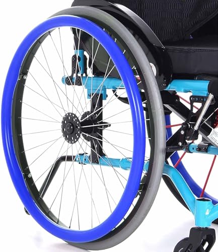 1 Paar 22-Zoll-Rollstuhl-schiebefelgenüberzüge, rutschfeste Und Verschleißfeste Handgriffe, Zuschneidbare Hinterrad-schutzhüllen, Rollstuhlzubehör A 24in