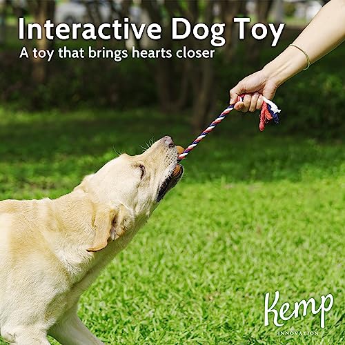 Kemp Innovation 3-Pack Dog Toys Set - Interactive Cotton Rope, Squeaky And Chew Feature, For Small Medium Large Dog Breeds, Real Bacon Beef Chicken Flavors #TOP4