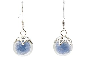 Shimmering Blue Luminous Glass Ball Earrings