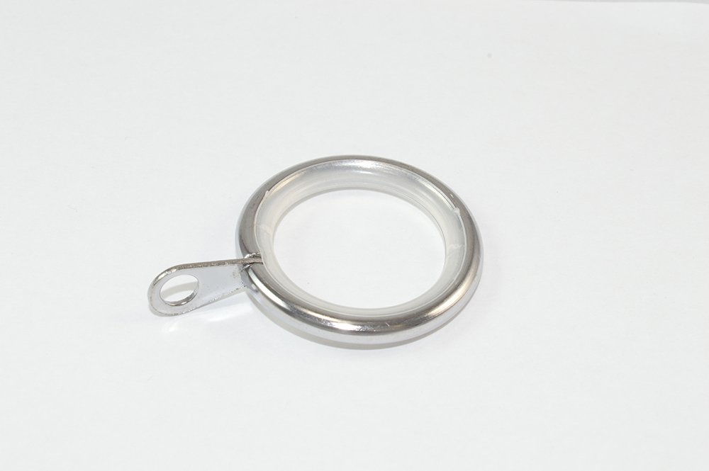 48 x Silent Curtain Pole Rod Rings Fixed Eye Chrome ID 25mm - OD 32mm