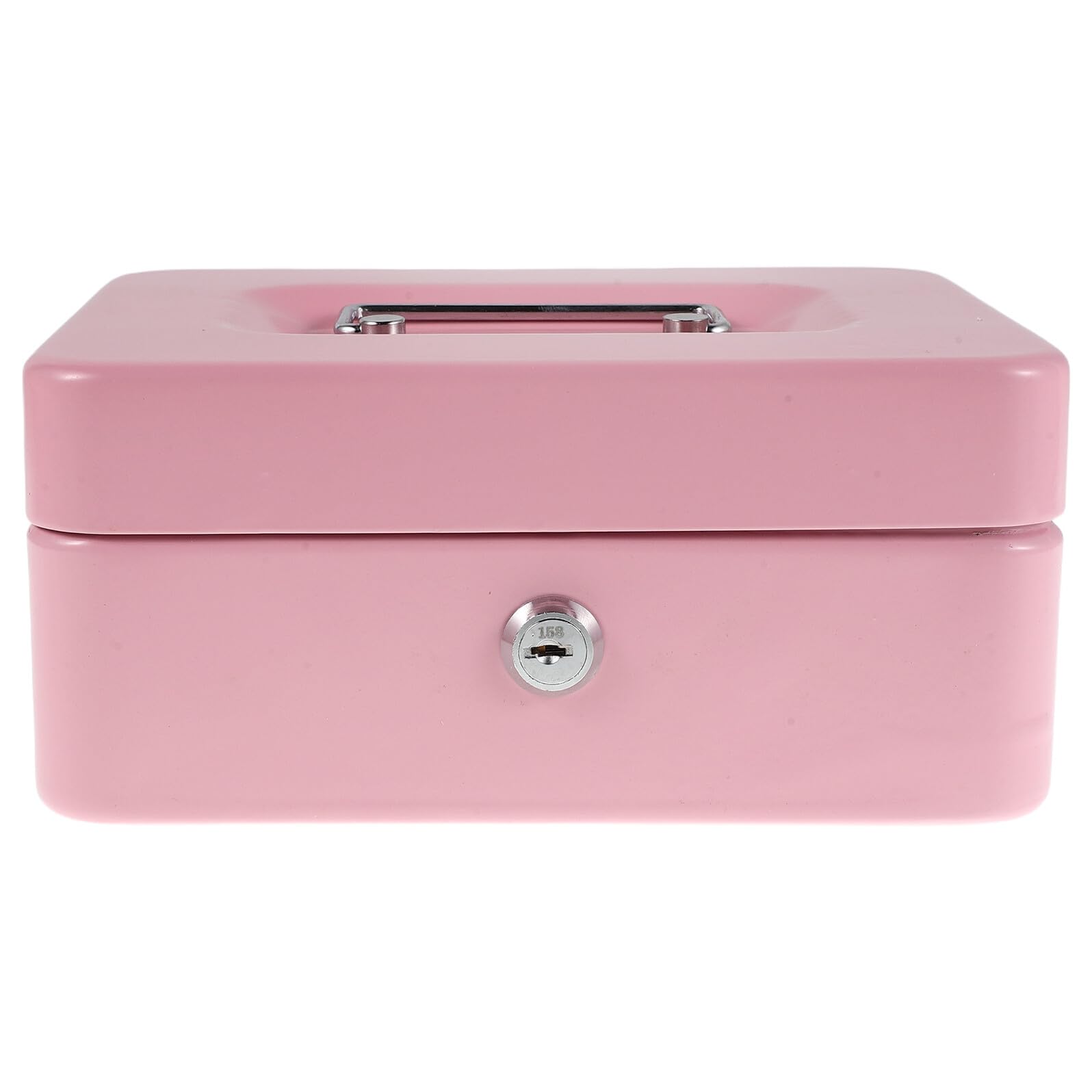 Healvian Caja de Seguridad Rosa para Objetos Personales Pequeños con Cerradura y Llave Organizador Portátil con Bandeja para Dinero Adecuado para Casa Oficina y Viajes Caja de Ahorro