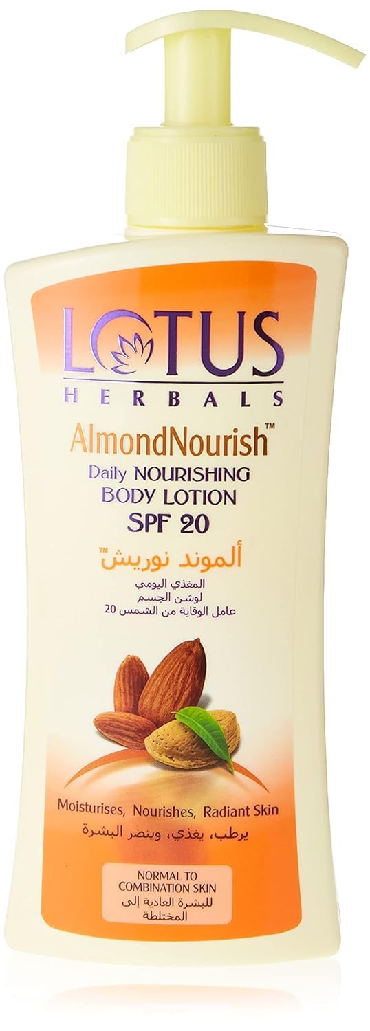 Almondnourish Daily Nourishing Body Lotion | Moisturises and Nourishes Skin | SPF 20 | For Normal/Combination Skin | 250g