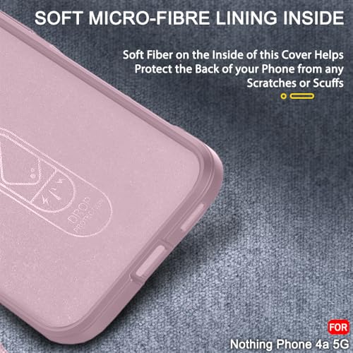 Image of TheGiftKart Liquid Silicon Back Cover Case for Nothing Phone 4a 5G | Shockproof Military Grade Protection | Micro-Fibre Cloth On Inner Side | Anti-Slip Grip Back Case for Nothing Phone 4a (TPU, Pink)