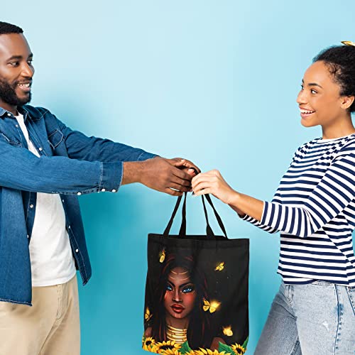 Image of Silkfly 4 Pack African American Tote Bags Gifts for Black Women Shoulder Handbag Afro Satchel Sister Bag for Work Travel