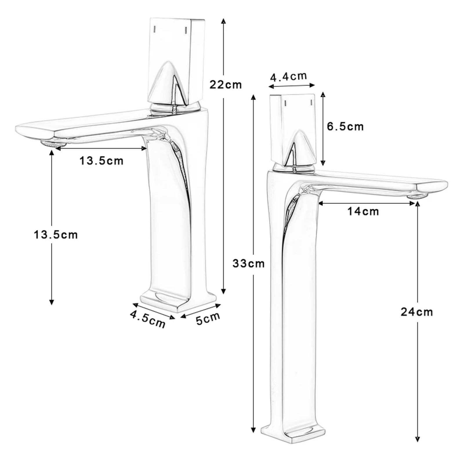 Bateria łazienkowa, Baterie umywalkowe Matowa czarna bateria łazienkowa, umywalkowa ciepłej i zimnej wody, dźwig z mosiądzu chromowanego do zlewu toaletowego(High White Chrome)