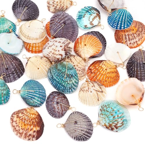 PH PandaHall 32pcs Natural Shell Pendants