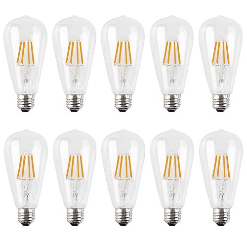 ITALASA 10X E27 Ampoule Edison Vintage Dimmable ST64 Lampe à Filament LED 4W Retro Edison LED 400LM Super Brillant Ampoule Filament Équivalent Incandescence 40W Blanc Chuad AC220V Cover