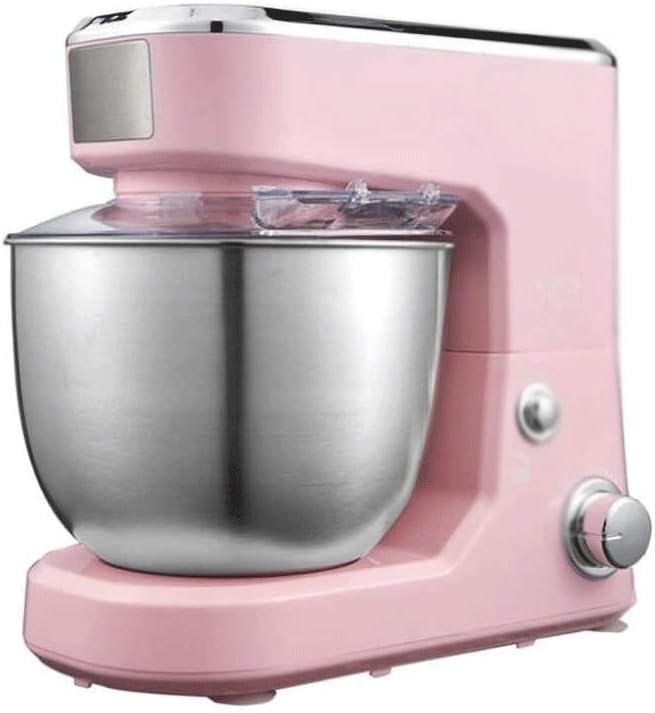 Pink Vertical Eggbeater, One-Button Head-up Design, 5 Liter Food-Grade Stepless Speed Regulation, Multi-Function Chef Machine