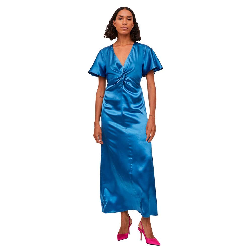 Blue Ladies Satin Maxi-dress VILA Sittas - Ladies