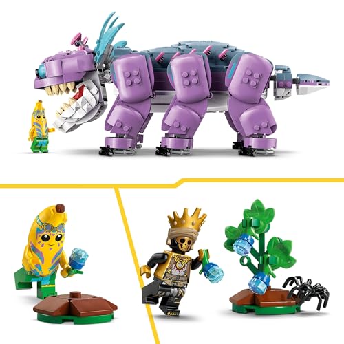 LEGO Fortnite Klombo Gaming Spielzeug - Spielset mit Minifiguren - Dinofigur mit Inselabenteuer-Schali und ORO auf Klombos Rücken - Gamer Geschenk für Jungen, Mädchen und Fans ab 10 Jahren - 77077