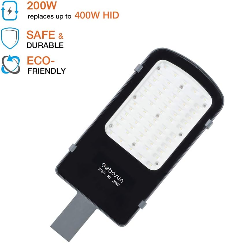 Nеw Arrіvаlѕ Gebosun 200W AC Powered Street Light & Flood Light, with Optic Sensor, Dusk to Dawn, 9,600 Lumen, 6,000K, IP65 Waterproof, Wall-Mounted & Pole-Mounted Gеt Sресіаl Prісе Gebosun 200W AC Powered Street Light & Flood Light, with Optic Sensor, Dusk to Dawn, 9,600 Lumen, 6,000K, IP65 Waterproof, Wall-Mounted & Pole-Mounted