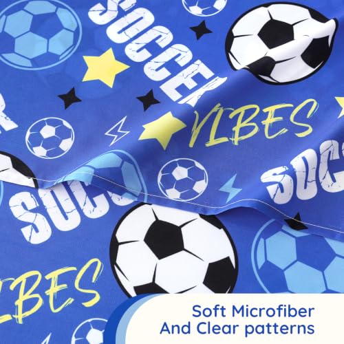 MCO Kids Twin Size Bed Sheet Set with Soccer Sport Theme, 3 Piece Soft Microfiber Kids Bed Sheets, Oeko-TEX, Won't Pop Off, Breathable & Machine Washable, Football Bedding Set for Boys, Girls - image 7