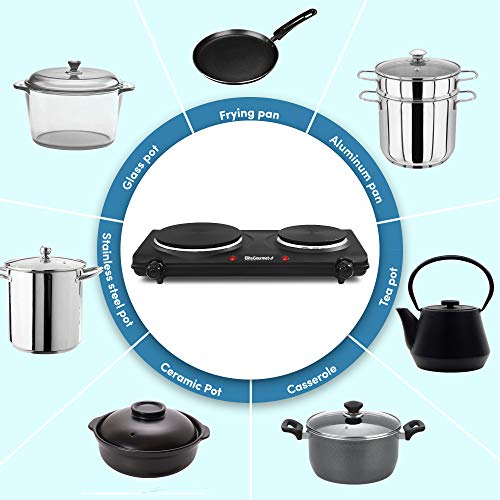 Elite Gourmet EDB-302BF# Countertop Double Cast Iron Burner thumb #4
