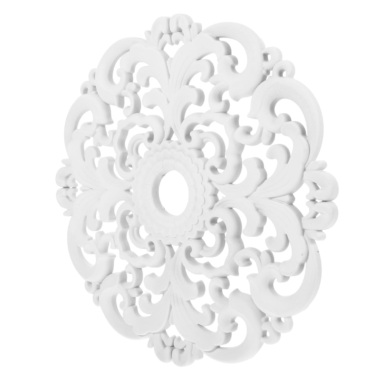 Medallón de techo estilo europeo de PS blanco Operitacx con relieve decorativo
