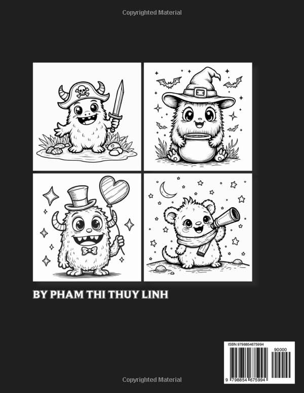 Adorable Cute Monsters Coloring Book: Relax and Unwind with Charming Mini-Monsters - Perfect for Adults and Teens! image 3