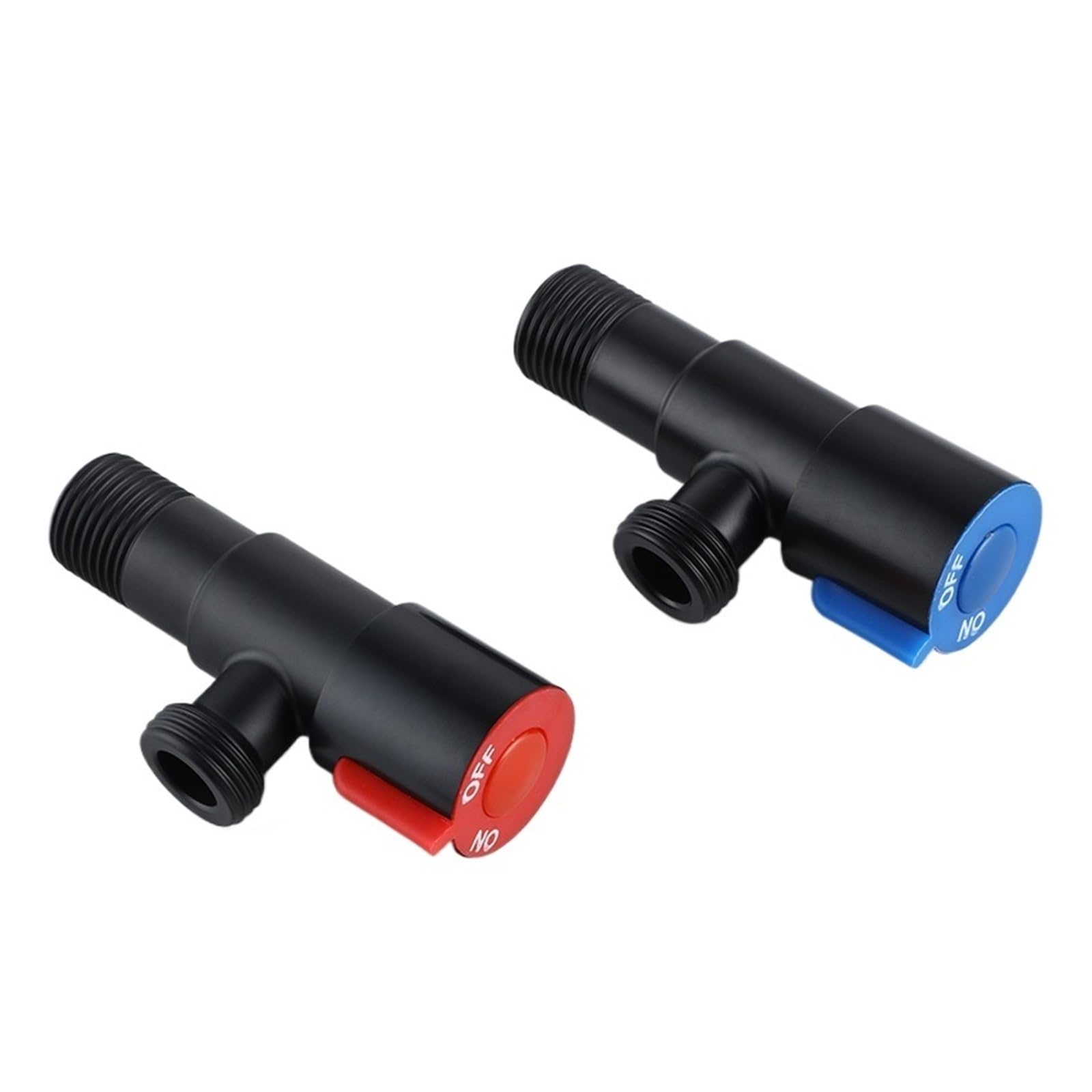 Bvhisehp Pair Black Thickened Brass Angle Valve Hot Cold Water Control Switch Valve