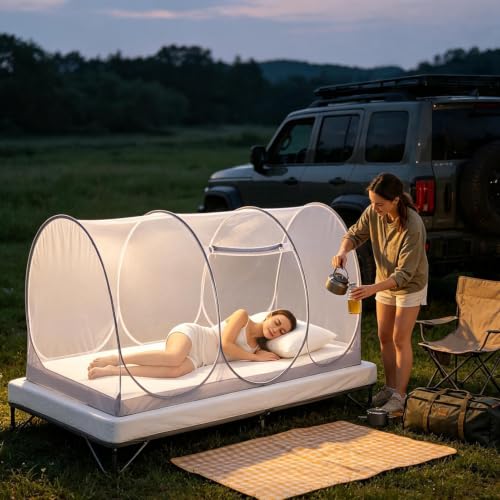 Tienda de malla transpirable para cama, protección eficaz contra mosquitos en hoteles 3