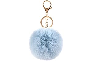 Fluffy Blue Pom Pom Keychain - A Tail of Cuteness and Charm