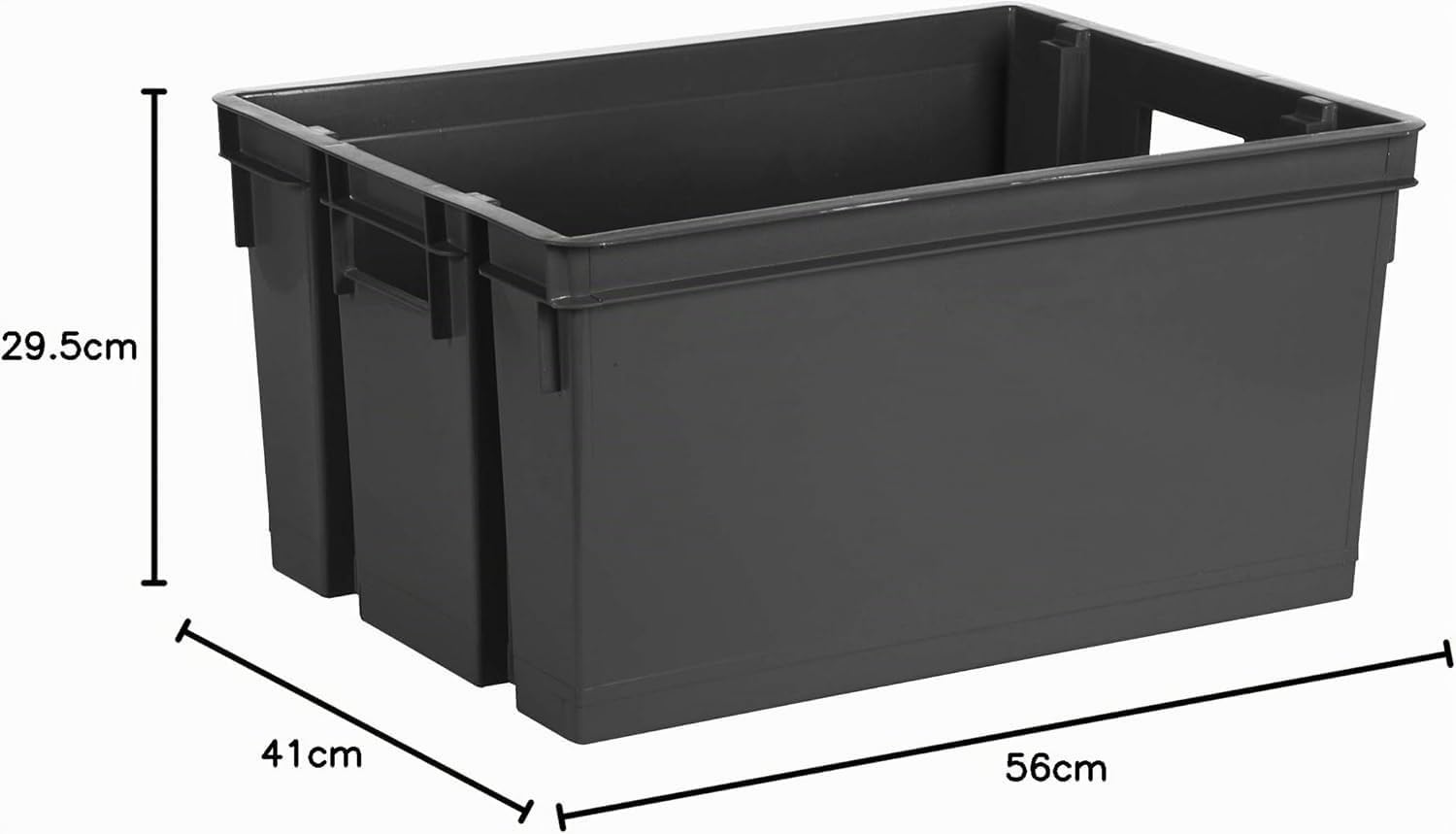 EDA - Bac de manutention 50 L - Emboîtable et Superposable - 56 x 41 x H.29,5 cm - Gris