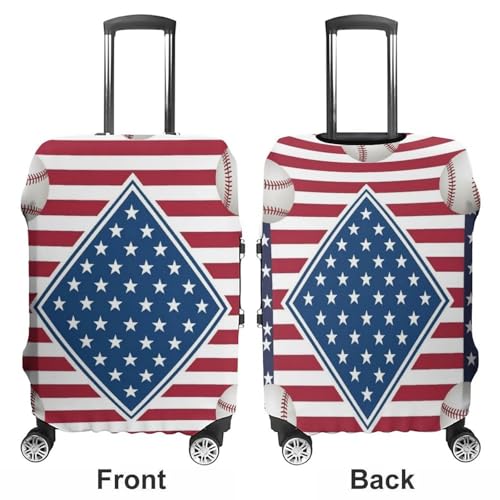 Travel Luggage Cover American Flag Baseball Art Suitcase Protector Anti Scratch Suitcase Washable Baggage Covers Carry On Luggage Cover3