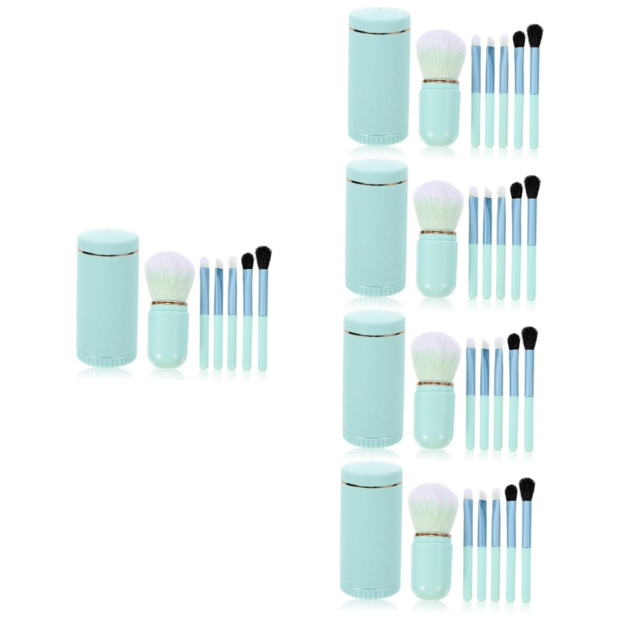 POPETPOP 5sätze Teiliges Makeup Pinsel Mit Holzgriffen Tragbarem Kosmetik Organizer Und Spiegel Für Zuhause Und Professionelle Anwendung
