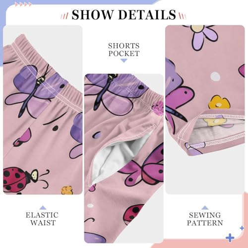 Cartoon Butterfly Pattern Pajama Pants Elastic Waist Lounge Pajama Bottoms Long Pj Pants with pockets4
