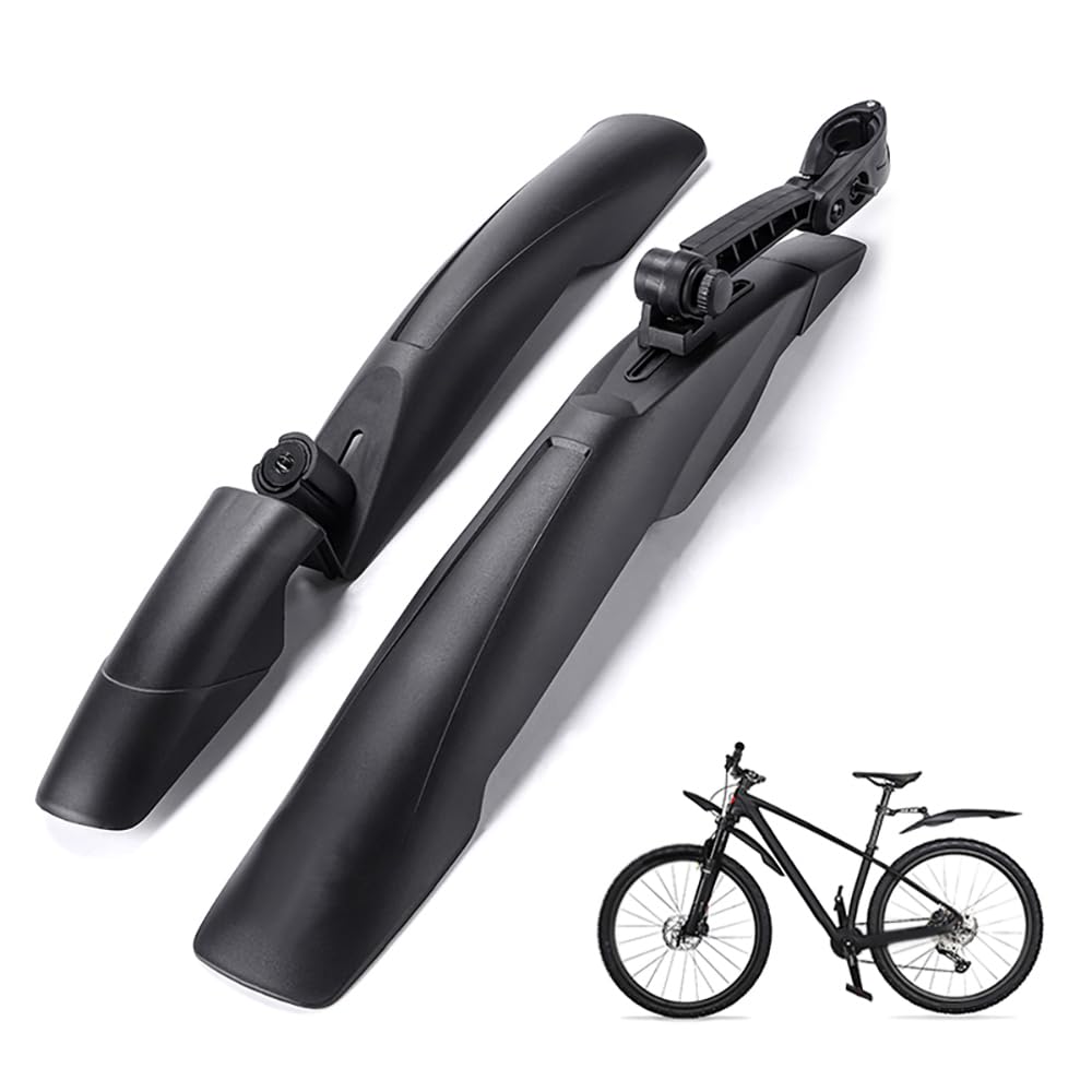 Jingfarsky mudguard mountain bike road bike mud guards front and rear mtb accessories bike fenders mtb bicycle accessories parts dirt bi fenders mudguard mtb set for 26/27.5/29-inch MTB, Black